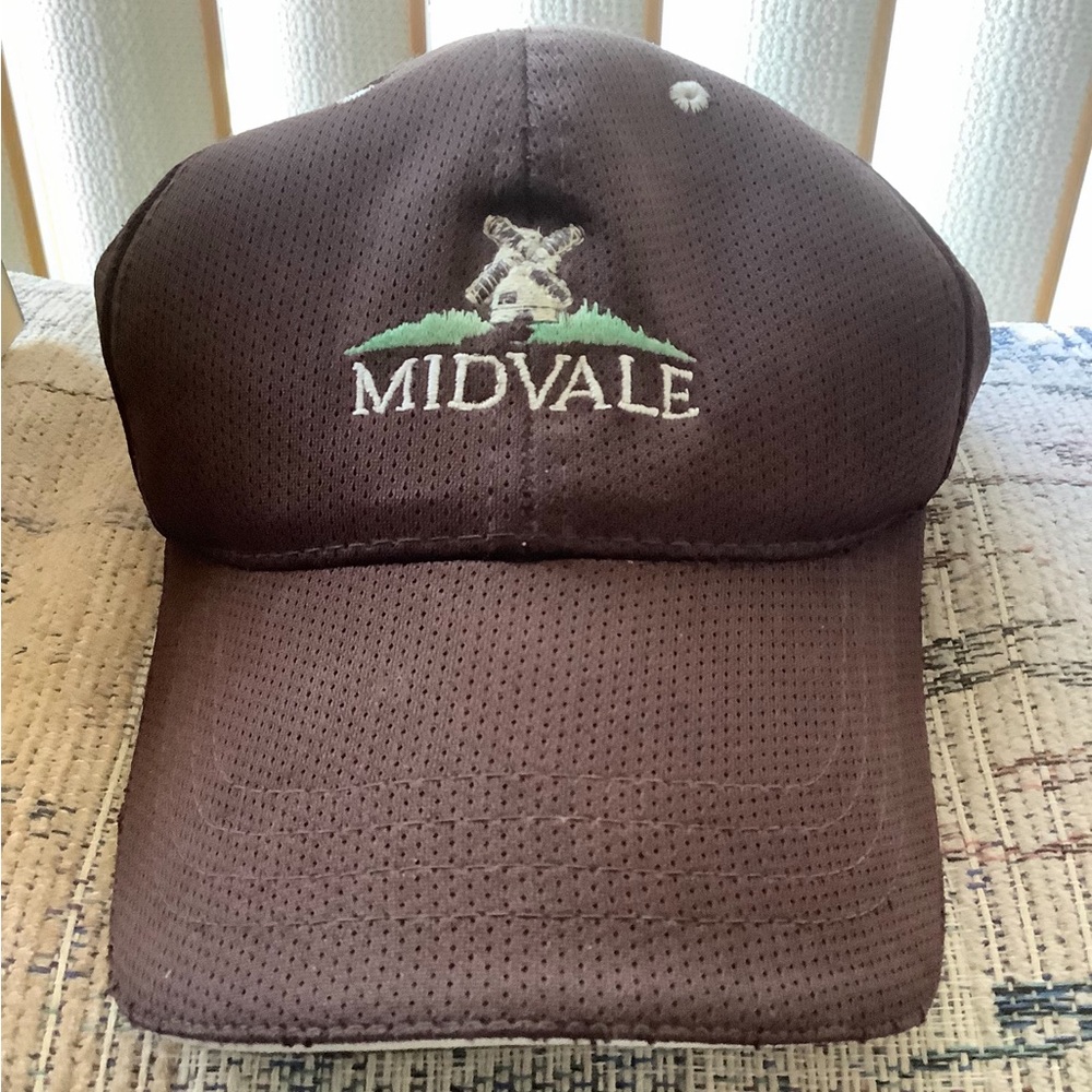 Midvale Golf Embroidered Logo Brown Mesh Baseball Cap